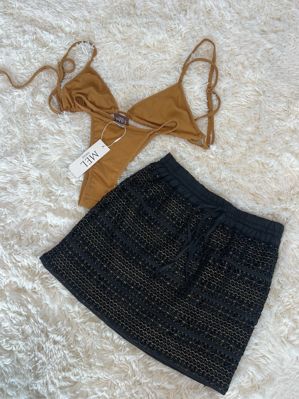 Bikini + Crochet Skirt set